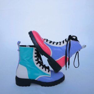 Vintage handpainted leather shoes - Starlite Boots